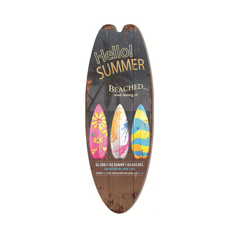 Hawaiian Surfboard Pendant Beach Wall Decoration Sign