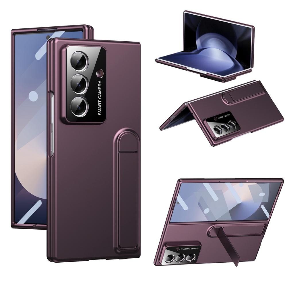 KEYSION Shockproof Case for Samsung Galaxy Z Fold 7 5G Hard PC Kickstand Phone Back Cover with Tempered Glass Screen Protector