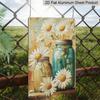 2D Flat Rustic Vintage Daisy Flowers Metal Tin Sign in Mason Jar, 8x12 Inches – Farmhouse Wall Art for Kitchen, Pantry, Living Room, Perfect for