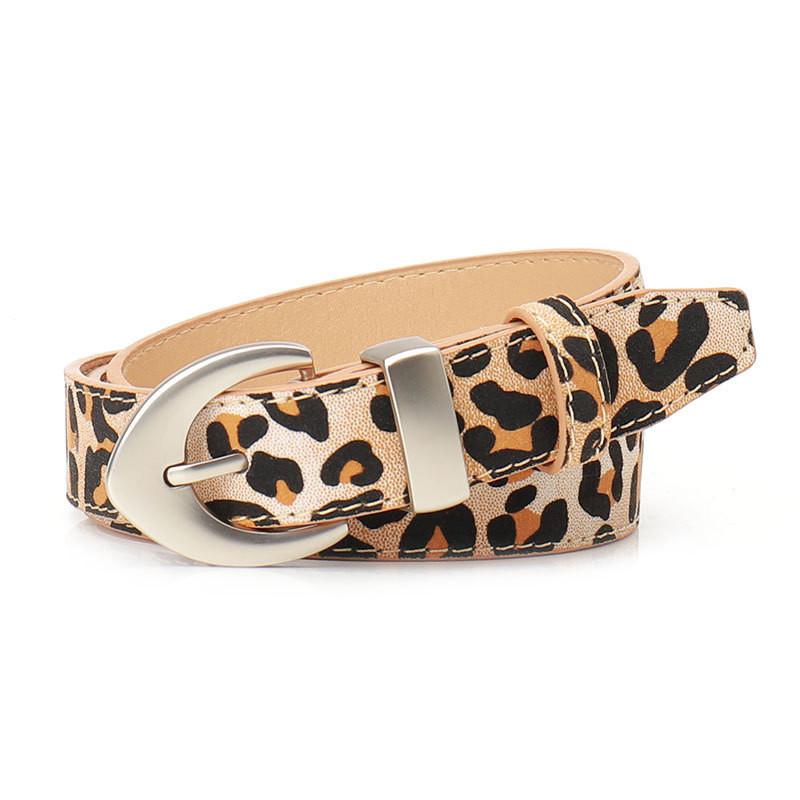 

Fashionable Female Leopard Style Pu Belt With Adjustable Length And Elegant Look For Daily Use Leopard Beige