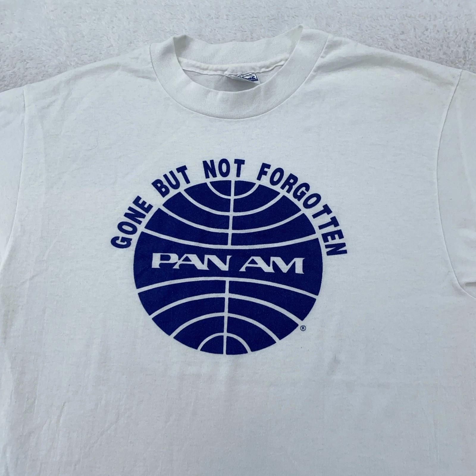 

Vintage Pan Am Shirt Mens M/L Gone But Not Forgotten Airline Graphic 80s 90s L