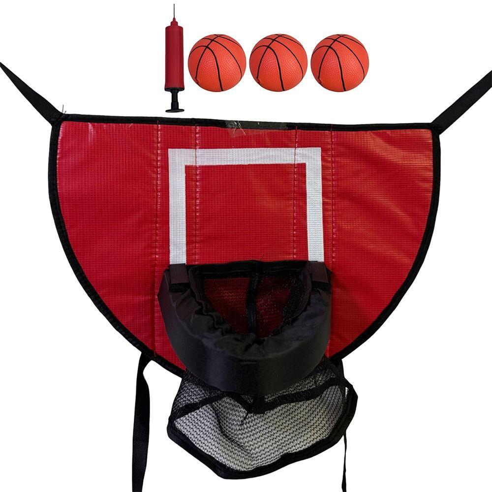 Sammenleggbart Trampoline Basketballkurvsett Multifunksjonelt Basketballkastspill Sportsspill