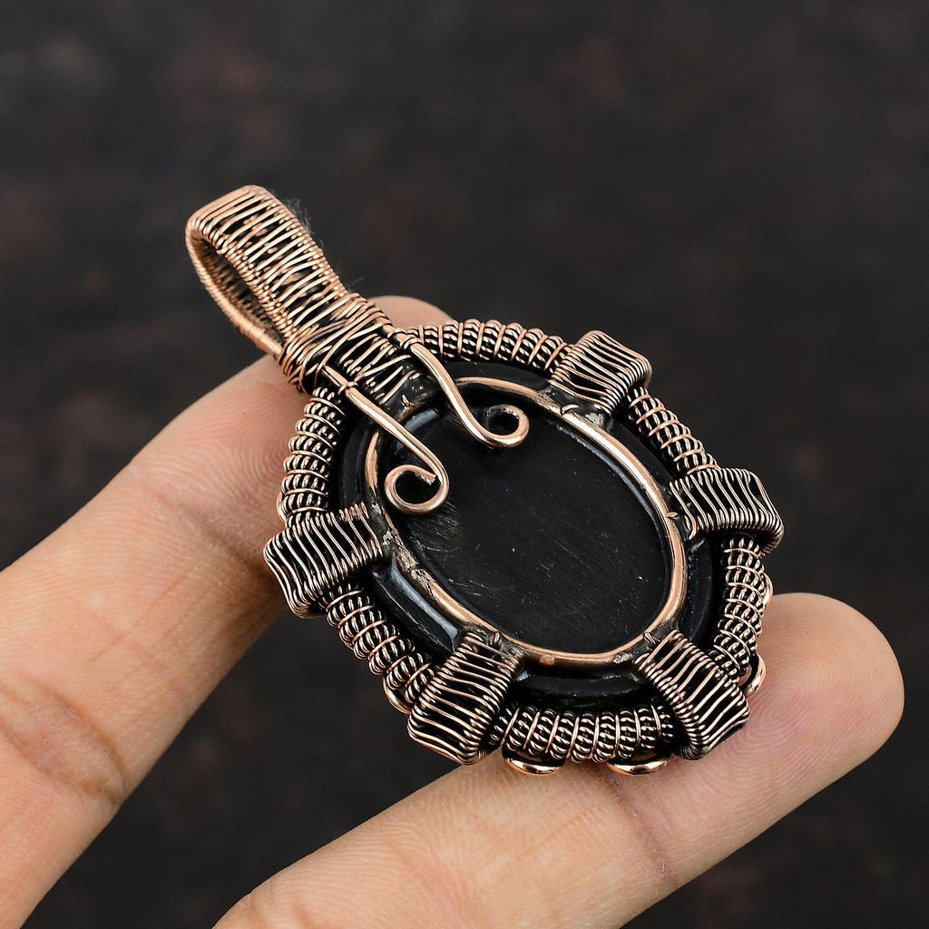 Abalone Shell Pendant Copper Wire Wrapped Pendant Gemstone Jewelry Handmade Pendant Gifts For Her Copper Jewelry Dainty Pendant Wire Jewelry