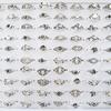 10Pcs Chinese-style retro engraved ring, alloy accessory ring, party simple ring, finger ring