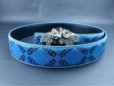 Medusa Embossed Cowhide Leather Belt - Men's Trendy Fashion Accessory