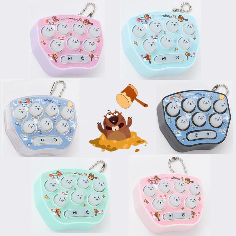 Mini Whack-a-Mole Keychain: Cute Cartoon Pendant Electronic Educational Toy