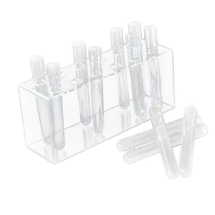 Acrylic Test Tube Vase Set With Stand, Showcases Multiple Bouquets Decoration Unique Present (8/12Pcs Tubes)
