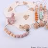 Wooden Nipple Clip Teething Bead Pacifier Anti-Lost Chain Soother Clip Baby Teether Toy Hanging Clip Nursing Accessories