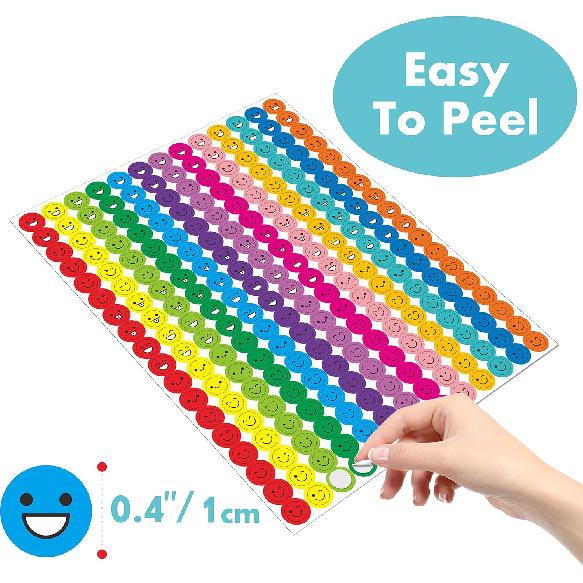 12456 PCS Funny Stickers, Mega Bundle Emotion Stickers in 14 Colors and 10 Designs Star with Stickers for Reward Behavior Chart (Each Measures