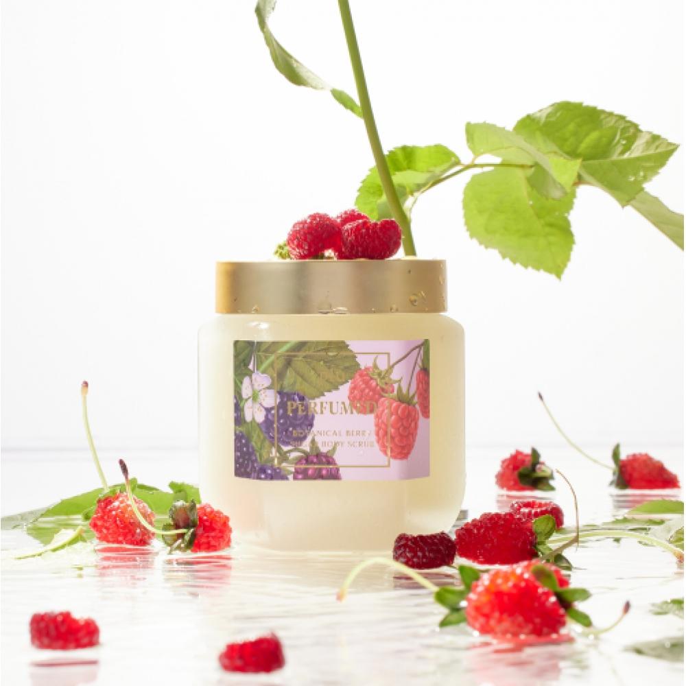 Plu Perfumed Sugar Body Scrub 500g Botanical Berry + Silver Spoons