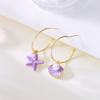 Cute Enamel Metal Shell Starfish Drop Earrings for Women Asymmetrical Imitation Pearl Conch Shell Earrings Girls Daily Jewelry