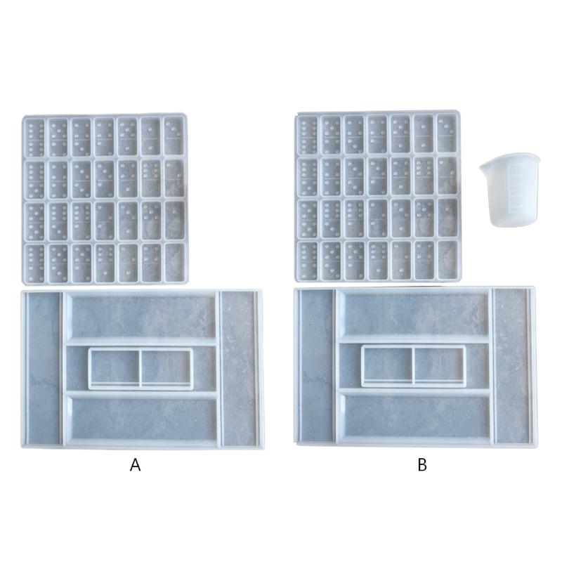 Handicrafts Soap Candle Resin Casting Mold DIY Crafts Mold Handmade Domino Storage Box Mold Aroma Plaster Silicone Mold