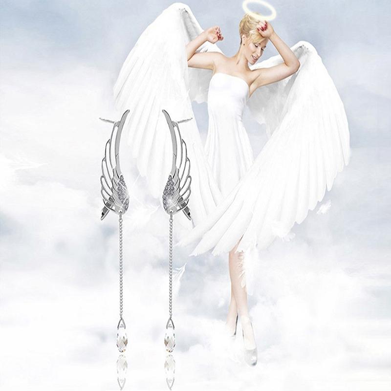 

1Pair Sterling Silver Wing Stylist Earrings Drop Dangle Ear Stud