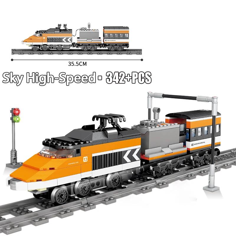 Technical City High-speed Rail Train with Tracks Building Block 78cm High-tech Vehicle Toy-RunIdeal for Boys Gift Happy Time