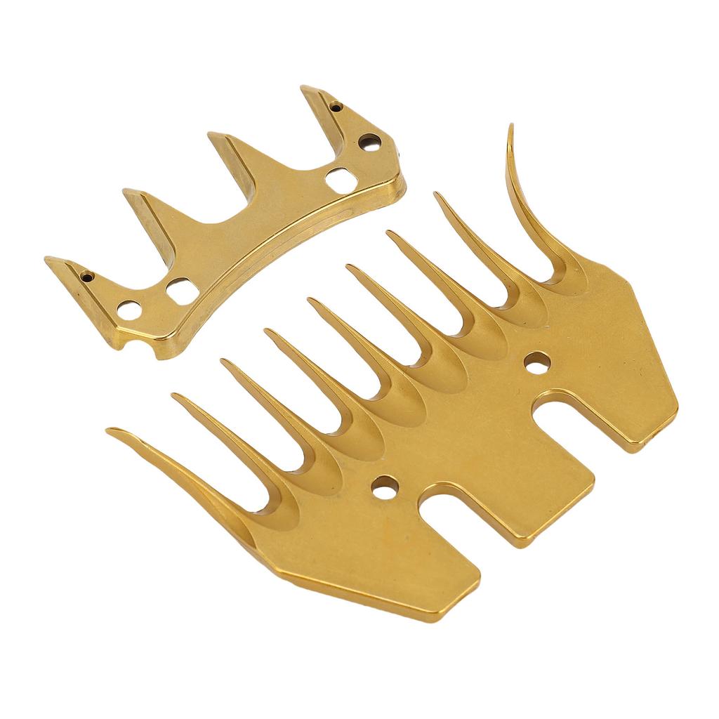 Sheep Shears Replacement Blades Gold Color 9 Curved Tooth High Carbon Steel Livestock Shearing
