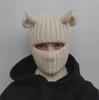 Y2K Style Crochet Halloween Party Cow Horn Parent-Child Ski Mask Hat