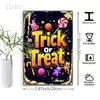 1pc Halloween Metal Sign Trick or Treat Candy Spooky Wall Art 8x12 Inch Aluminum Indoor Outdoor Hanging Decor