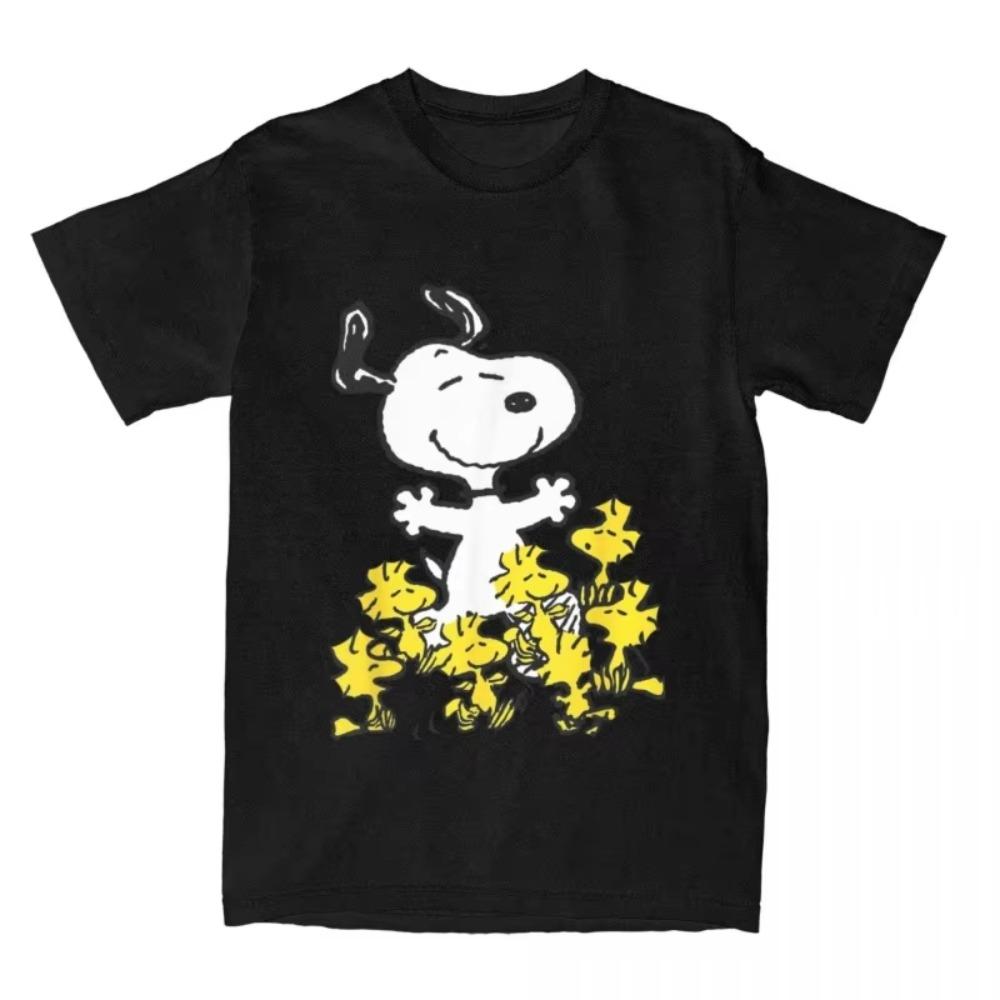 Fashion Peanut Snoopy Chick Party Tshirt Unisex Round Neck Cotton Tshirt Cute Short Sleeve Tshirt Comfortable Soft Cotton
