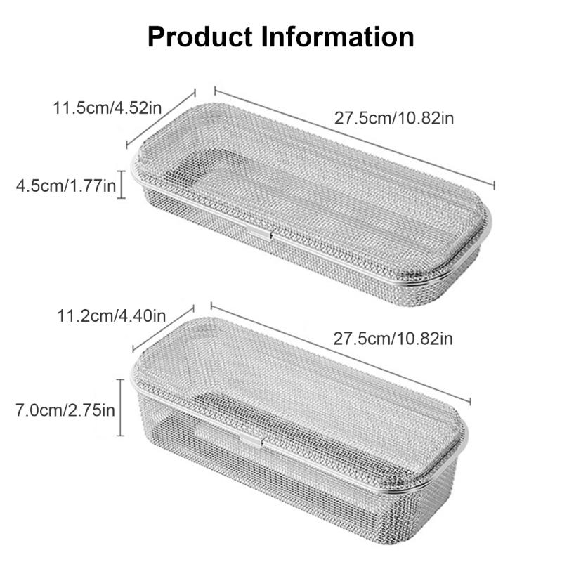 Stainless Steel Mesh Utensil Holder Kitchen Drying Rack Spoon Basket