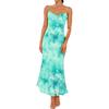 Spring New Women's Clothing Elegant Hip-packing Plant Printed Suspender Dress