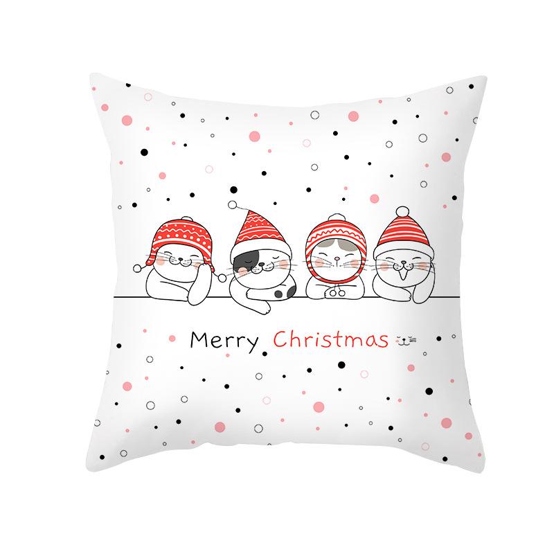 Christmas Pillow Case Small Animal Print Peach Skin Pillow Case Home Pillow Sofa Cushion