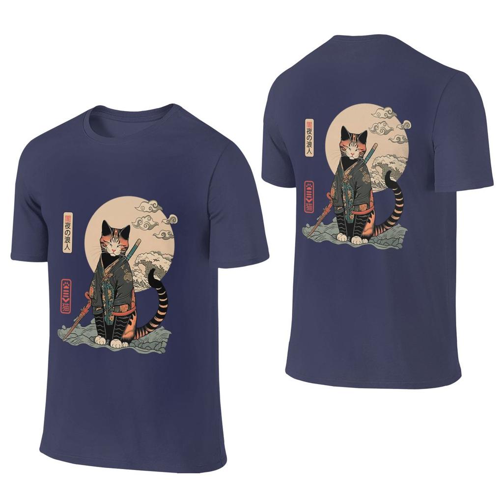 Ronin Cat 5 Lazy Style Reversible Tshirt Sports Leisure Print Does Not Fade Unisexs Tshirts