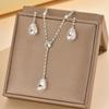 Set da sposa: Set minimalista di collana e orecchini a goccia con diamanti