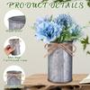 16 Pcs High Farmhouse Vase Decor 4.33" Metal Flower Vases Iron Rustic Vases With Twine Small Vases Bulk Centerpieces Vases For T