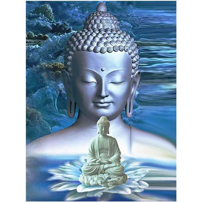 5D-Diamantgemälde zum Selbermachen, religiöser Buddha, voller Bohrer, runder Diamant, Stickerei, Mosaik, Kunstbild, Heimdekoration