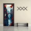 2pcs Autumn Forest Waterfall Stone Bridge Wall Stickers Living Room Bedroom Entrance Wall Decoration Landscape Stickers Home Art