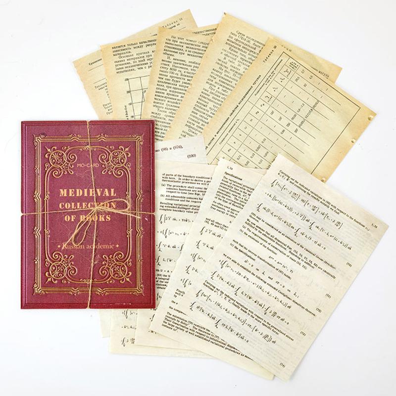 

10pcs/pack Large Size Medieval Vintage material Paper Dairy DIY Scrapbooking Album Decoration Paper Office Supplies