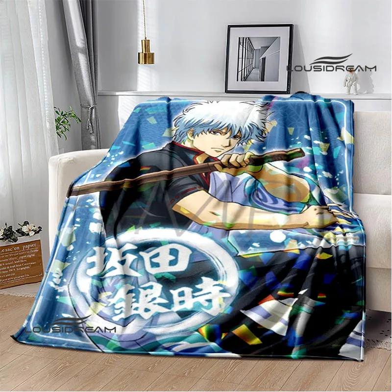 GINTAMA Cartoon Printed Blankets Picnic Blanket Warm Flannel Blankets Home Bed Linings Blankets for Beds Birthday Gift