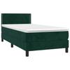 Box Spring Bed with Mattress & LED Dark Green 80x200 cm Velvet