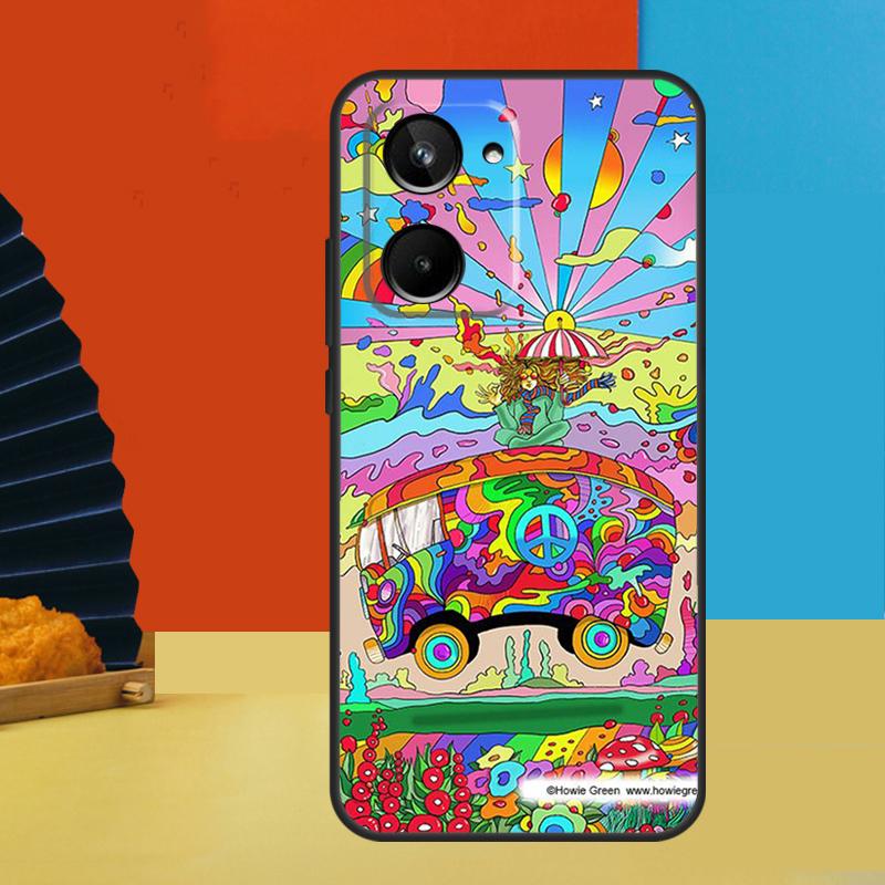 Hippy Peace Bus Cat For Realme 15 10 11 12 13 14 Pro Plus C67 C65 C63 C61 C35 C55 C53 C51 C71 C75 GT7 Pro Case