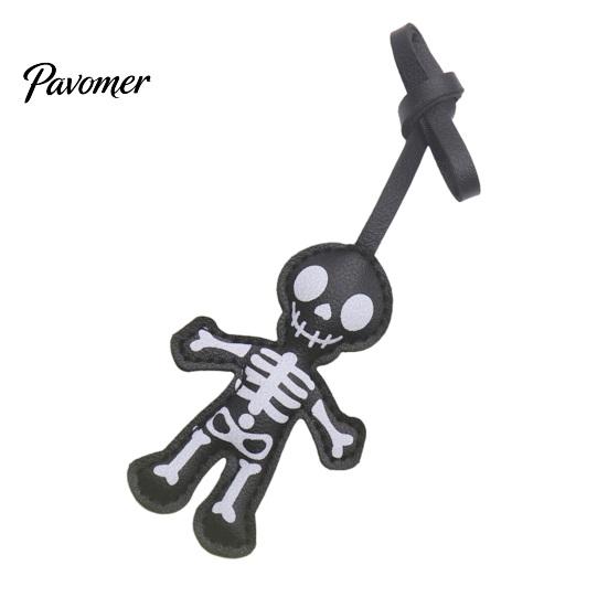 Gothic Skeleton Hanging Ornament Halloween Faux Leather Decoration, Black White Decoration Ornament, Double-sided Decor Pendant Dark Style