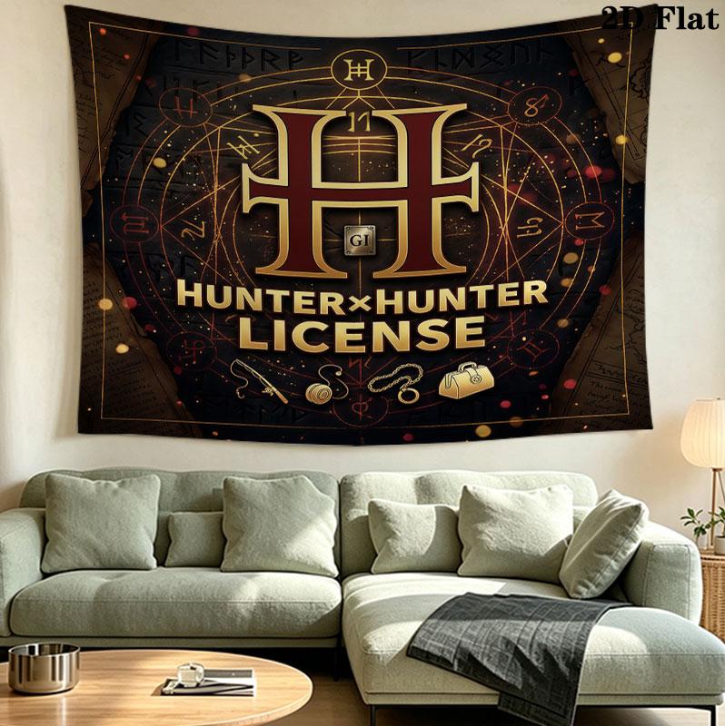 Hunter X Hunter Wall Tapestry Aesthetic Wall Hanging Printed Fabric Blanket Decorative Tapestries For Bedroom Living Room Home Decor