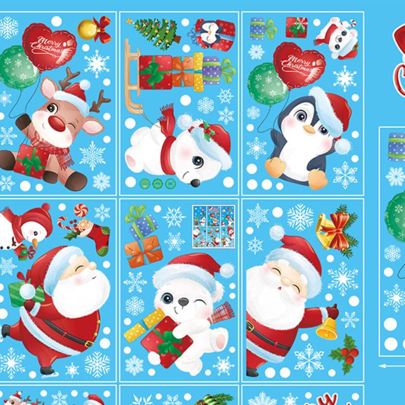 2023 Christmas Window Stickers, Double Sided Display Windows, Holiday Decorative Wall Stickers, Electrostatic Wall Stickers