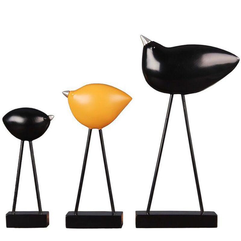 Severské 3KS Tlustí ptáci Pryskyřičné doplňky Domácí ložnicové předměty Umění Sošky na konferenční stolek Dekorace Pracovna Kancelář Socha Ozdoby