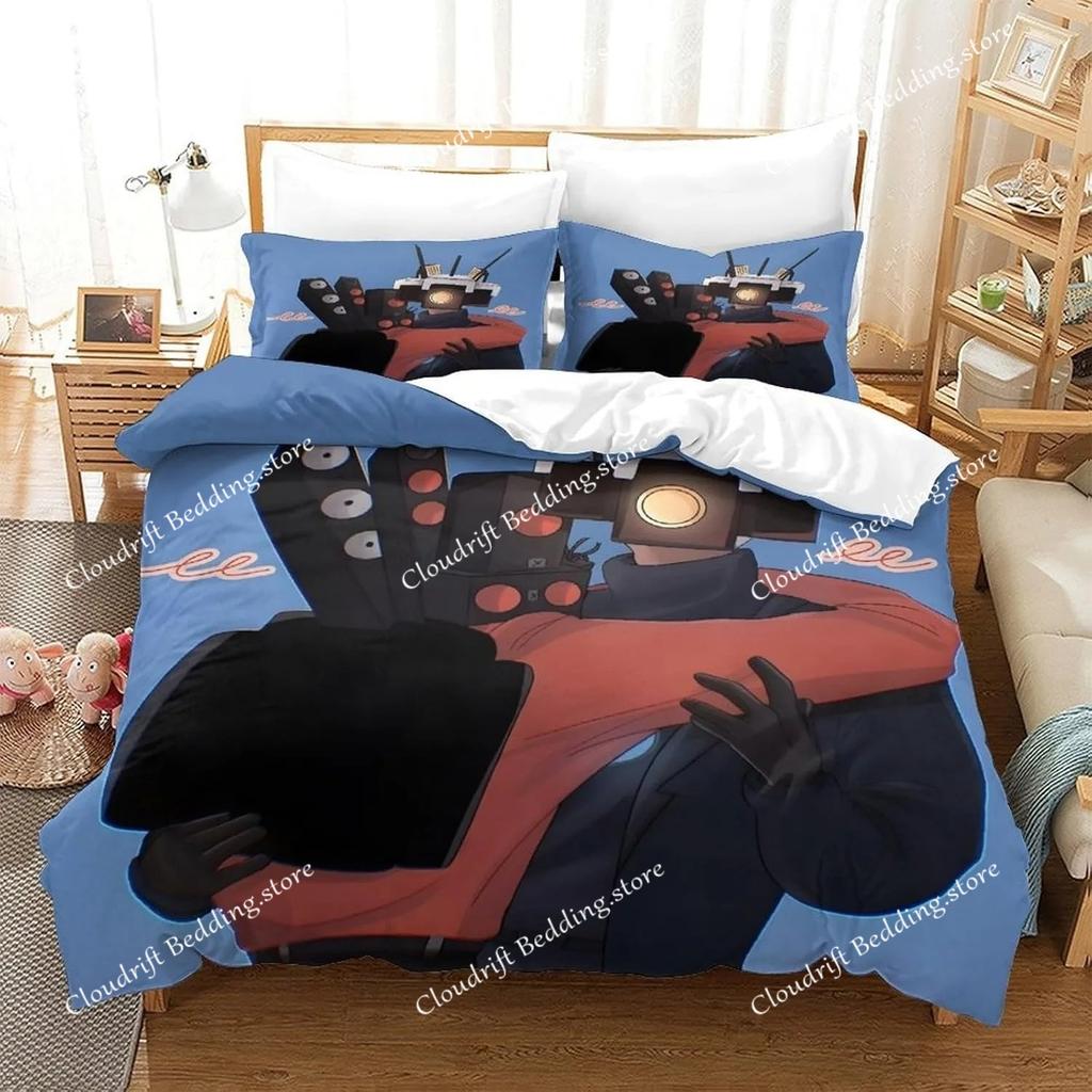 Game Skibidi Toilet Arale Duvet Cover Pillowcase Bedding Set Boys Girls Bedroom Decoration Children Gift Single Double King Size