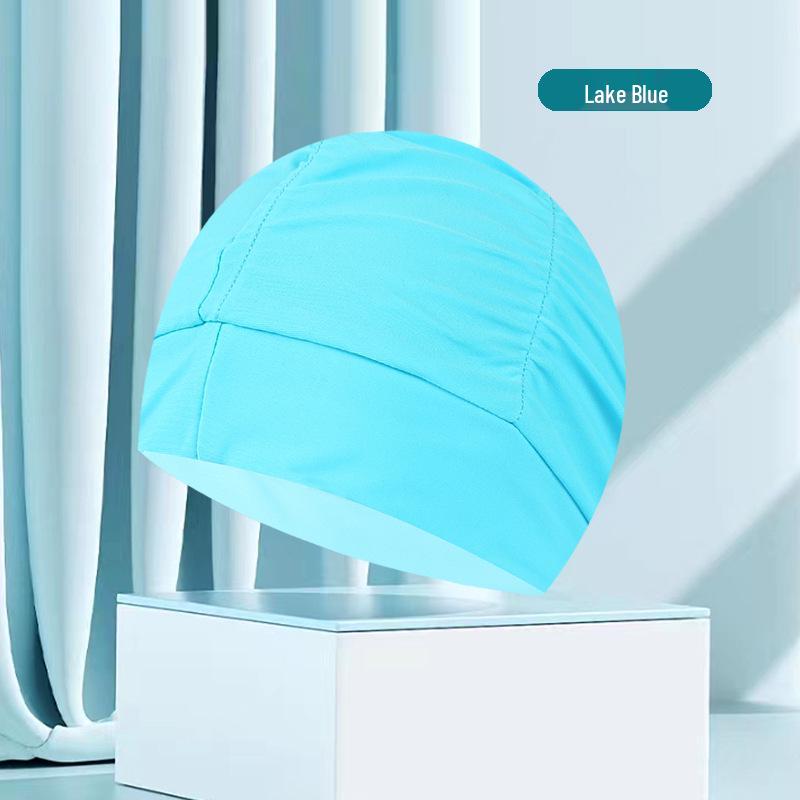 Dámská květinová plisovaná plavecká čepice nadměrné velikosti - Nepřiléhavý střih, Jednobarevná, Módní látkový design