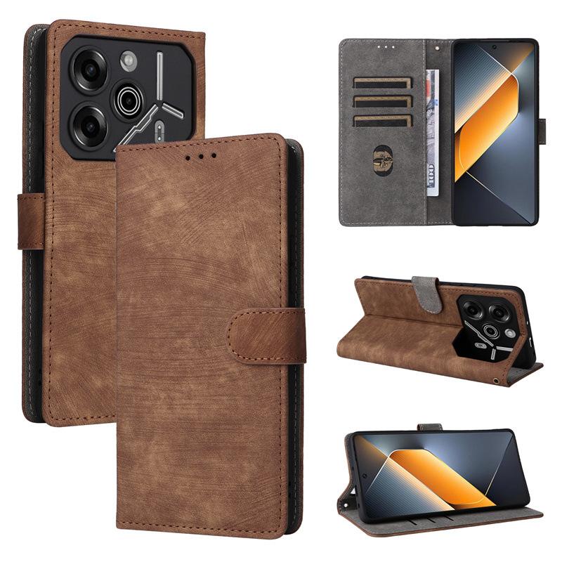 Чехол-книжка для Tecno Pova 6 / Pova 6 Pro из искусственной кожи с полной защитой корпуса [блокировка RFID] Чехол-кошелек