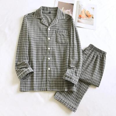 New Couple's Checkered Pajama Set for Autumn and Winter Warmth,Men's and Women's Long Sleeved Pants,Two Piece Home Clothes