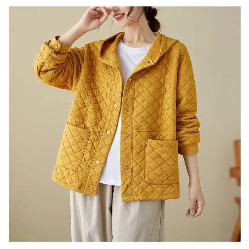 Casual Splicing Long Sleeves Pocket Baseball Uniforms Autumn Winter Woman Korean Loose Cotton Clothing