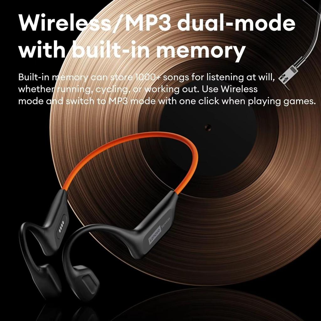 Original Lenovo S106 Knochenschall-Kopfhörer Bluetooth 6.0 IPX8 Wasserdichte Kopfhörer 32GB MP3 HIFI Ohrhörer Mit Mikrofon Zum Schwimmen