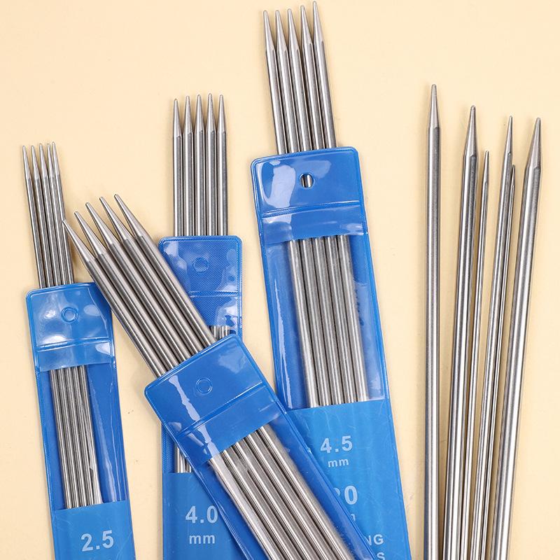 20 cm Edelstahl-Stricknadeln für Pullover, Bündchen, Socken und Puppen - DIY Kurze Spezialwerkzeuge