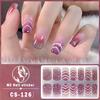 CS Waterproof No-Cure Gel Nail Wraps, Full Cover Contrast Color Tiger Head Pattern Nail Stickers, Nail Patch Films