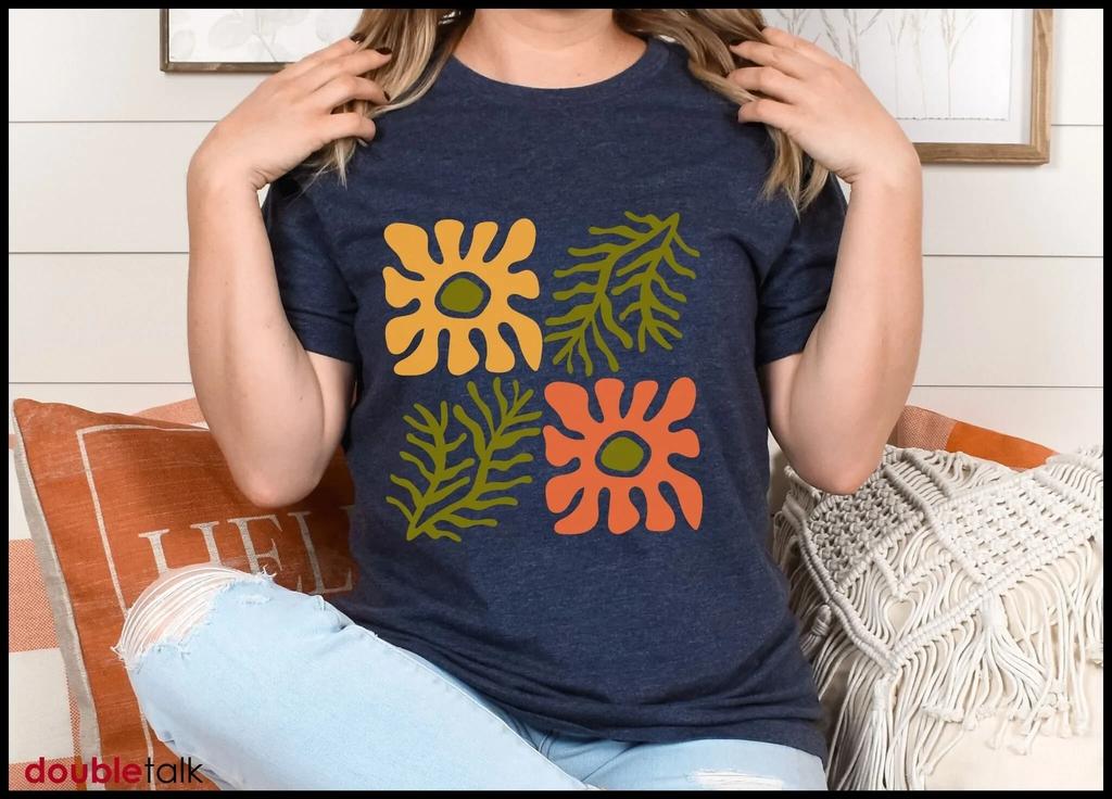Flowers T Shirt Boho Wildflowers Floral Matisse Art Deco Lover