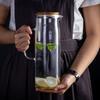 Cold Glass Water Bottle Jar Kettle with Lid Large Heat-resistant Water Pot with Handle Teapot Pitchers