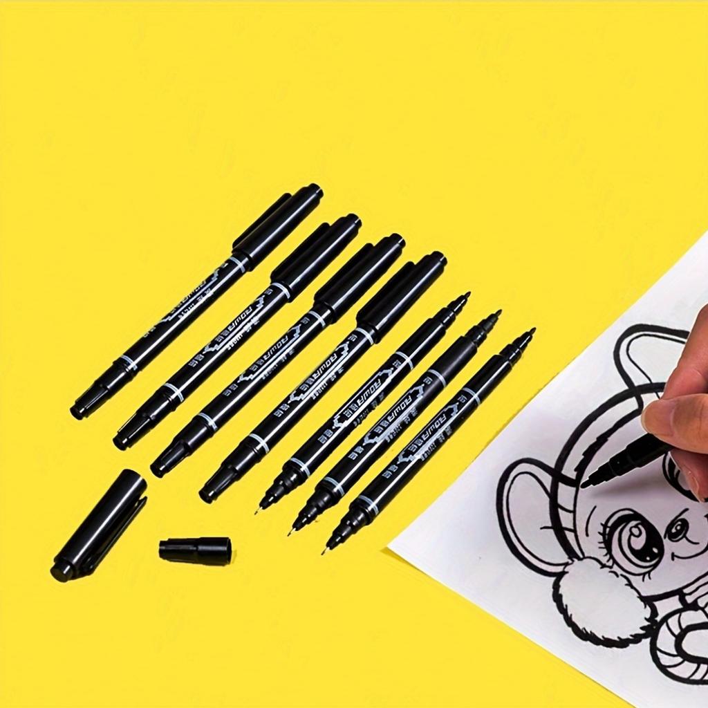 5 pieces, double-headed marker, back to school, school supplies, cute stationery, school colors, marker, stationery, writing pen