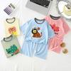 Kids Modal 3/4 Sleeve Pajama Set Lightweight Breathable Summer Air Conditioner Sleepwear For Boys And Girls